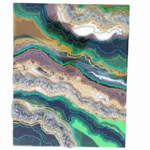 Obraz Ścienny Czarno Zielony Geode Połysk