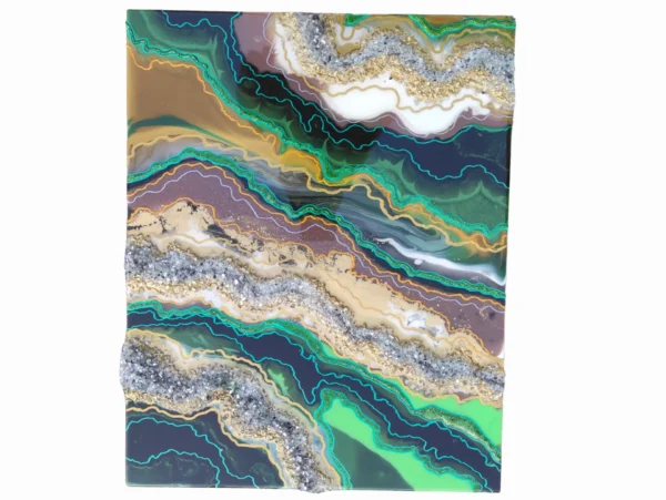 Obraz Ścienny Czarno Zielony Geode Połysk
