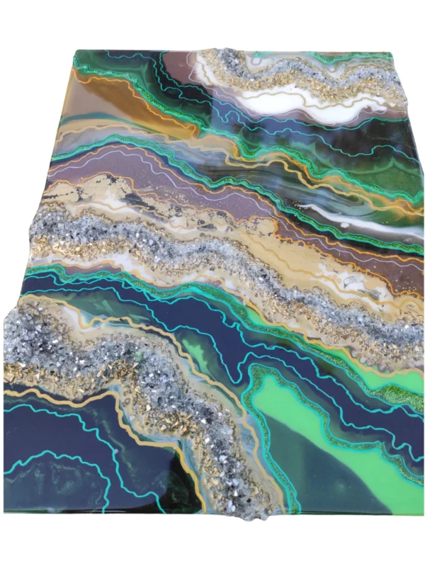Obraz Ścienny Czarno Zielony Geode Wysoki Połysk