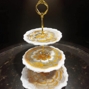 Patera z Żywicy Biało-Złota