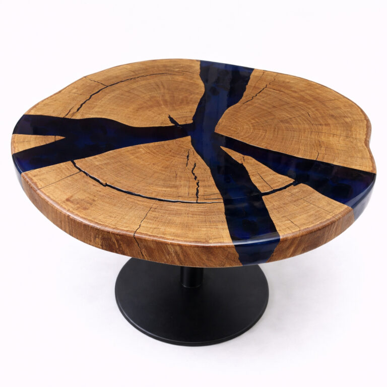 Stół z plastra dębu i żywicy epoksydowej I Madej Handmade