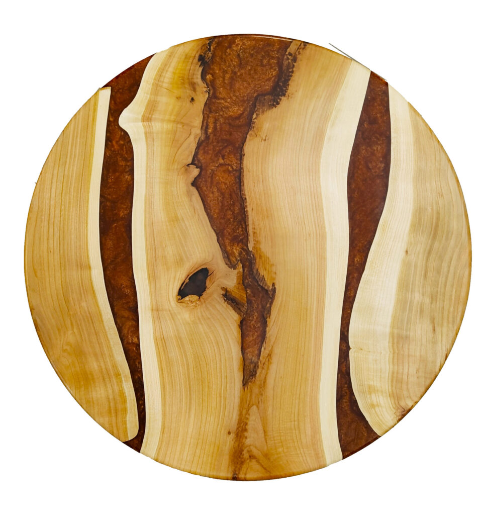 Stolik Kawowy z Drewna litego z żywicą Miedzianą