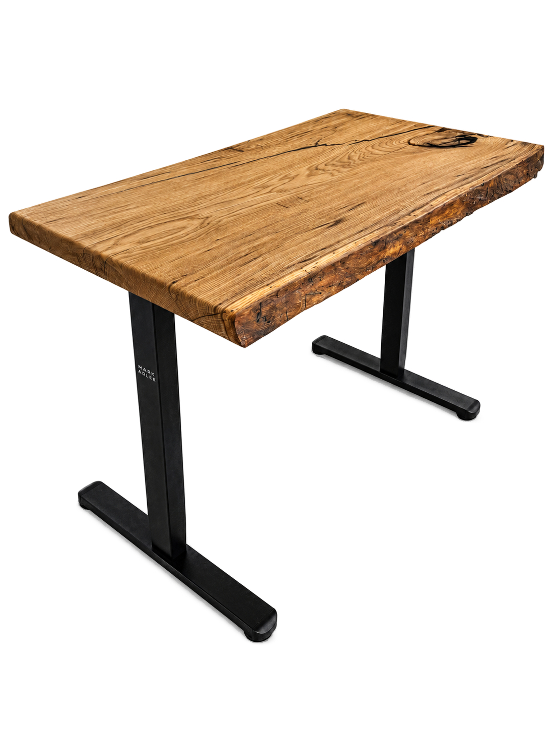 Biurko Elektryczne z Litego Dębu i Żywicy 120x60 cm 3 Biurko elektryczne live edge dębowe